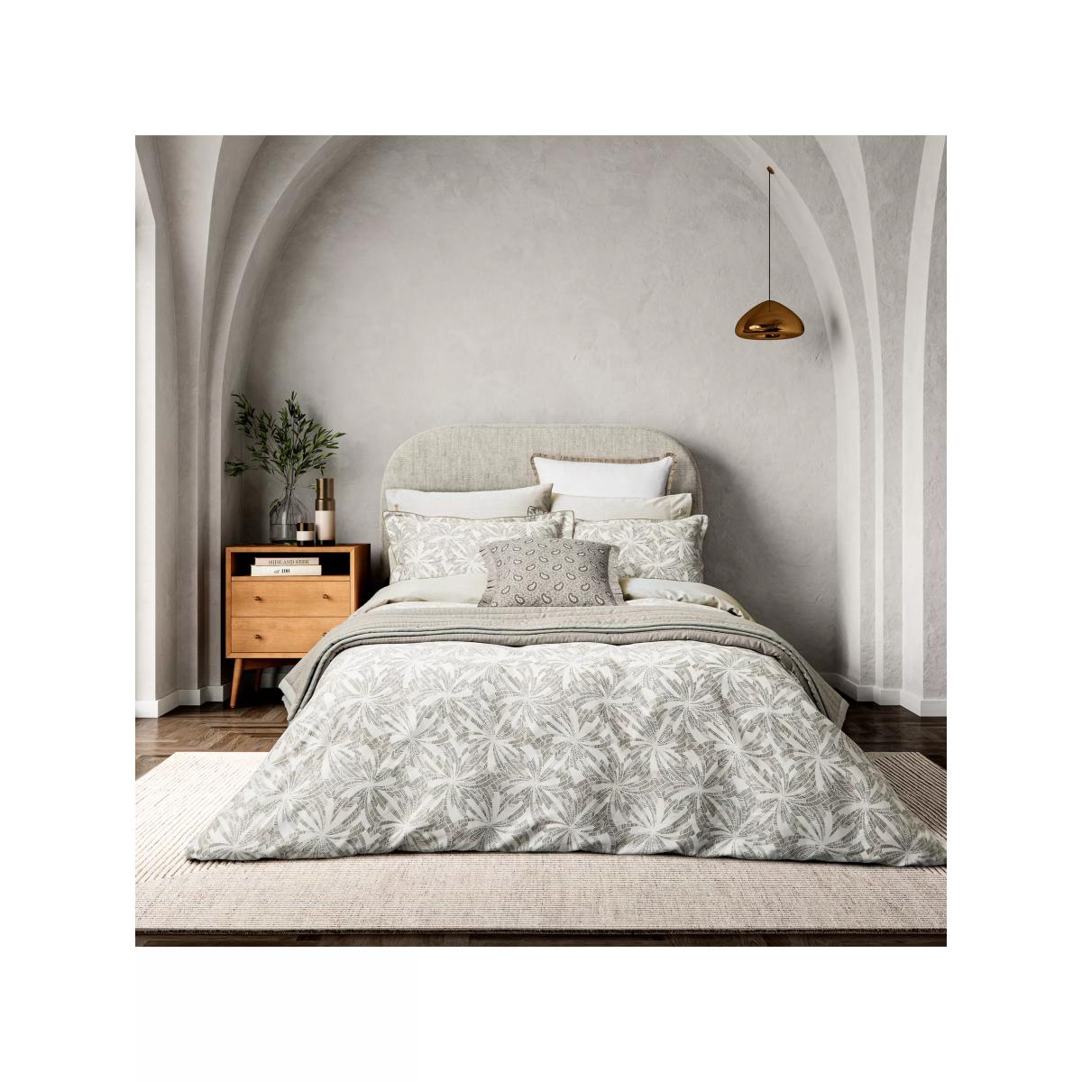 Bedeck of Belfast Cora Cotton Quilted Throw, Light Grey – image 3