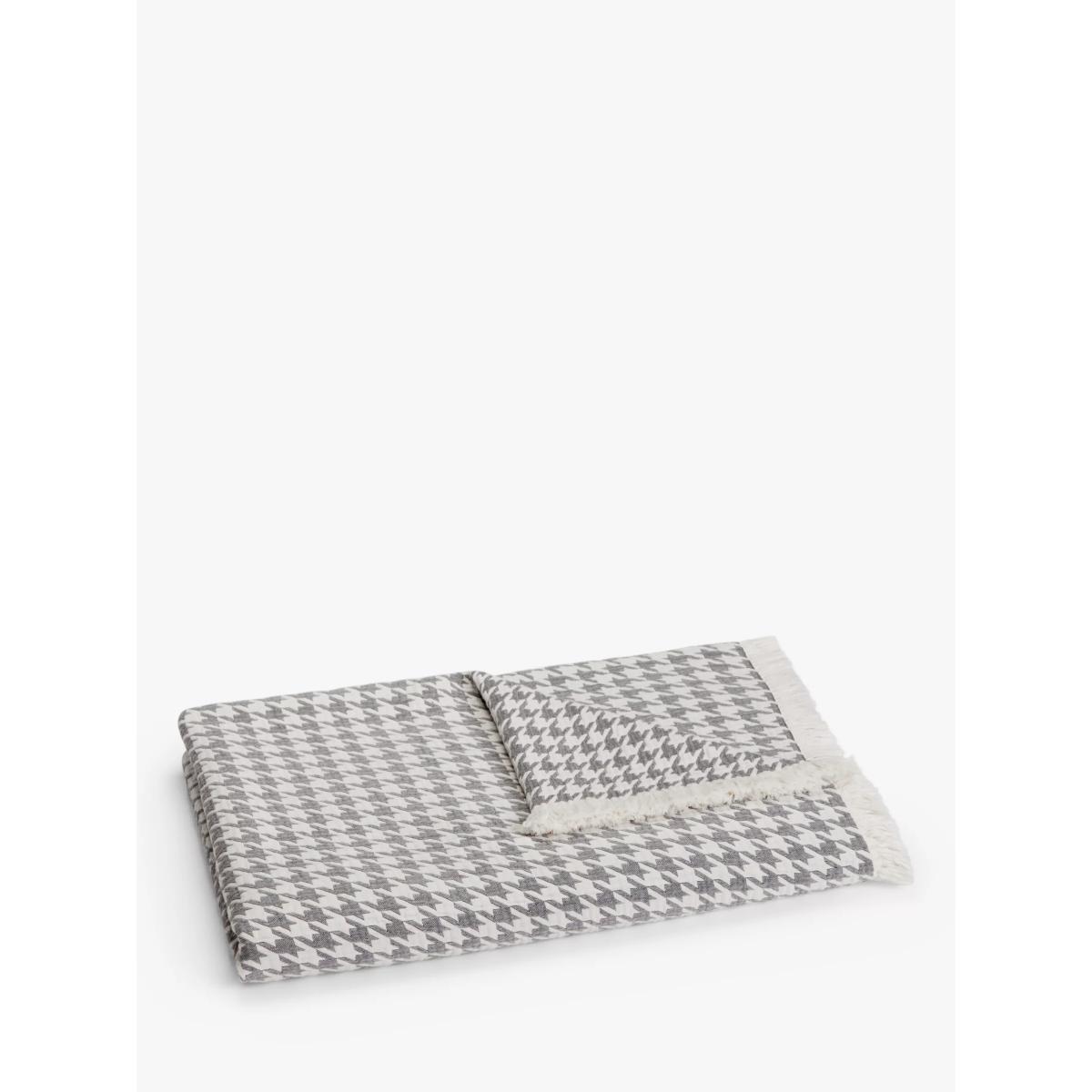 John Lewis & Partners Lipsi Dogtooth Check Bedspread, Grey – image 3