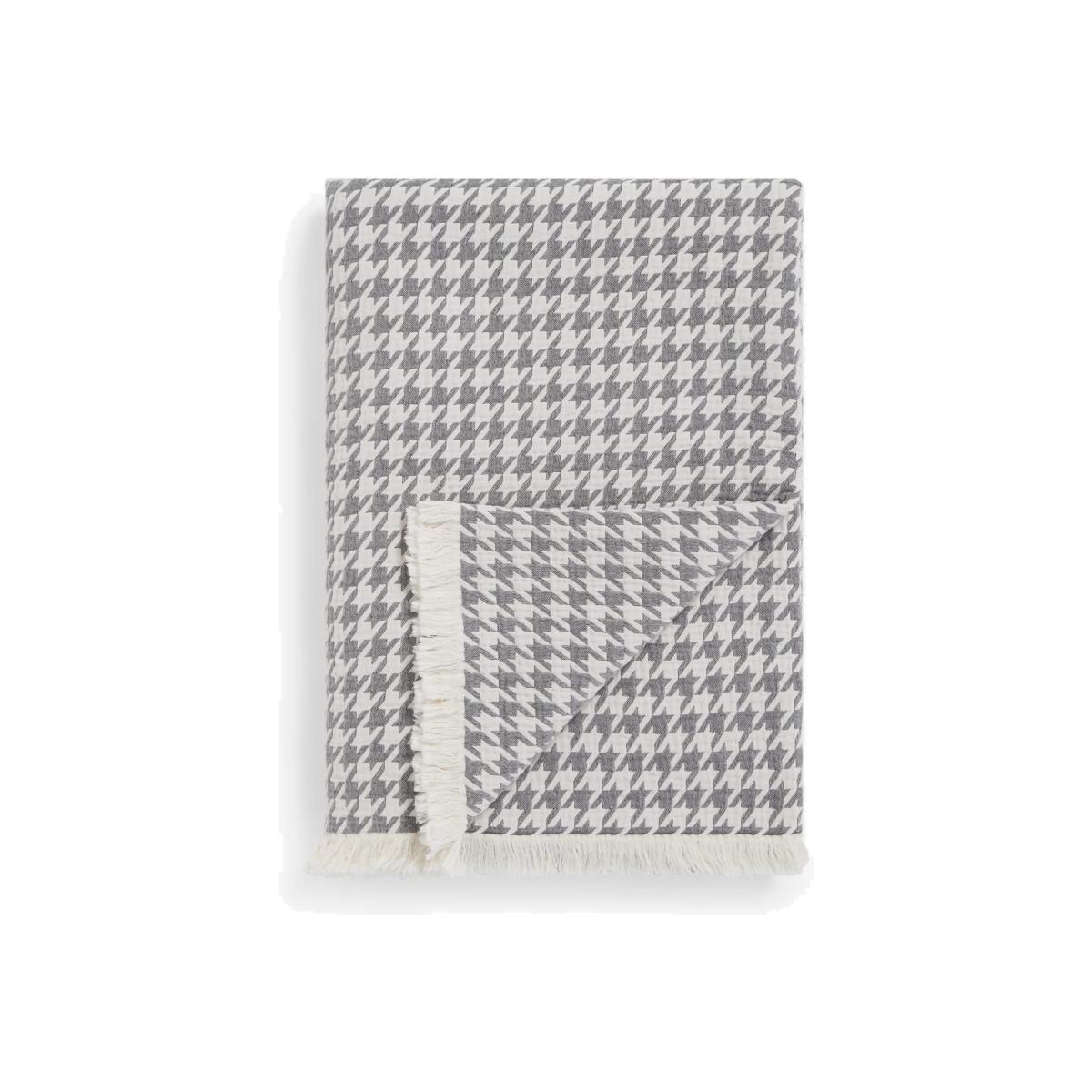John Lewis & Partners Lipsi Dogtooth Check Bedspread, Grey – image 1