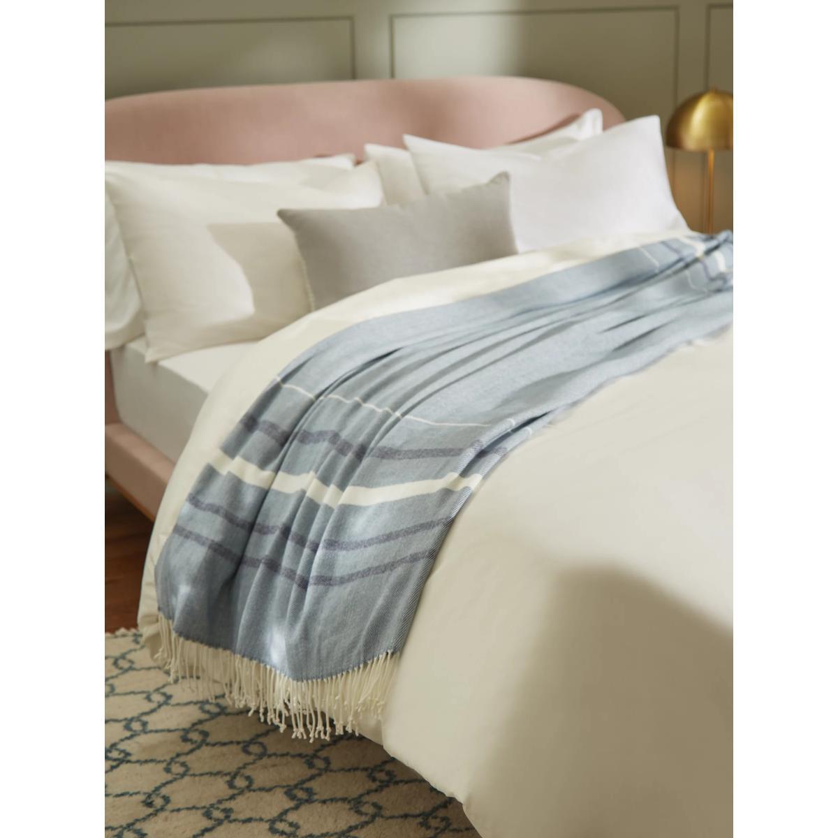 John Lewis & Partners Striped Coastal Throw, Blue – image 2