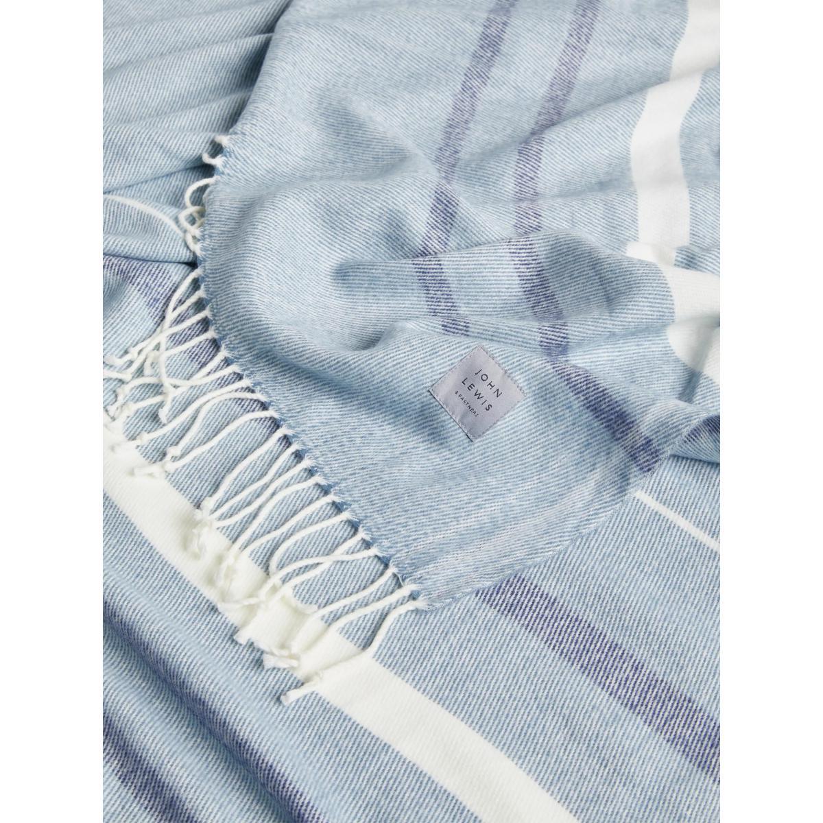 John Lewis & Partners Striped Coastal Throw, Blue – image 3