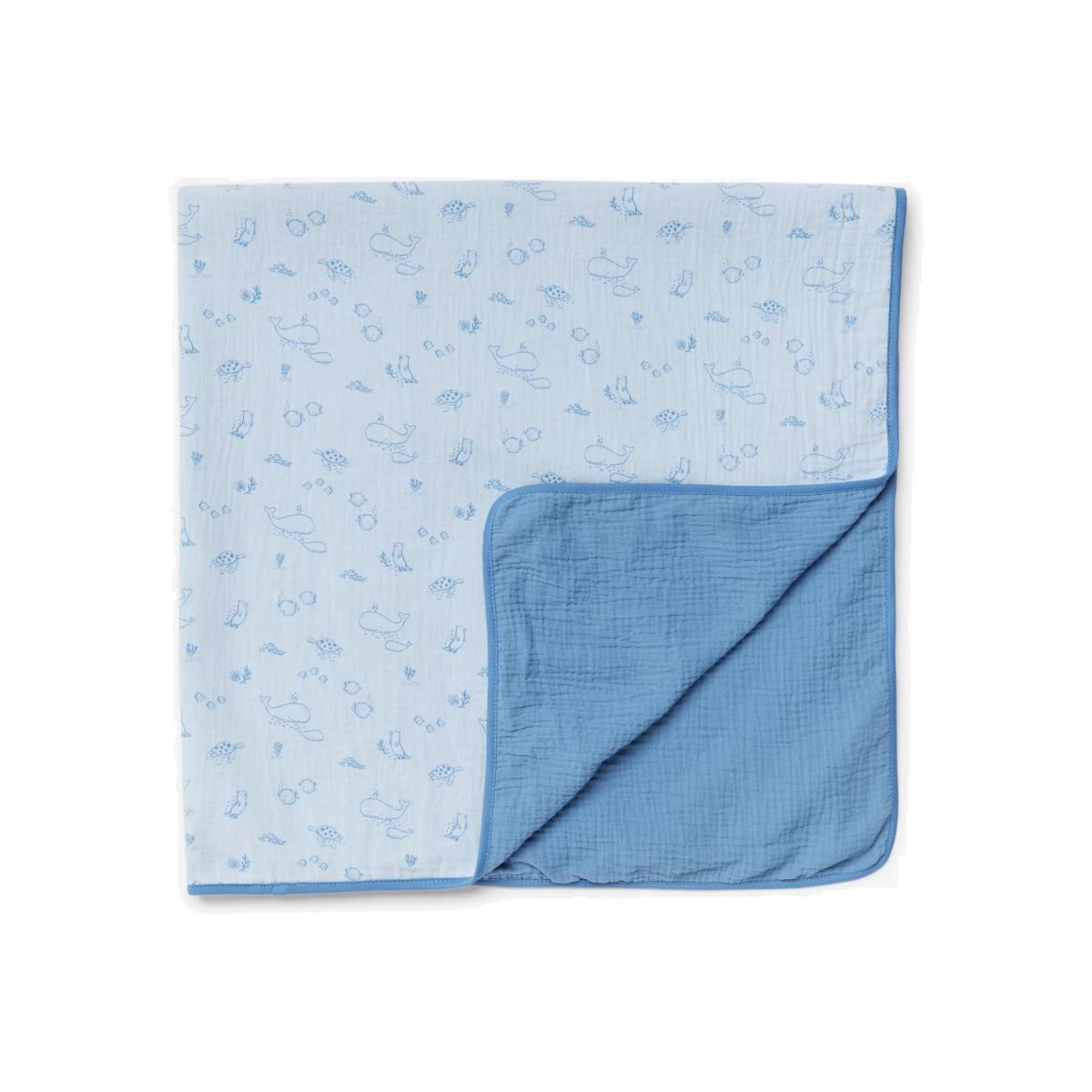 John Lewis & Partners Under The Sea Muslin Blanket, 100 x 100cm – image 1
