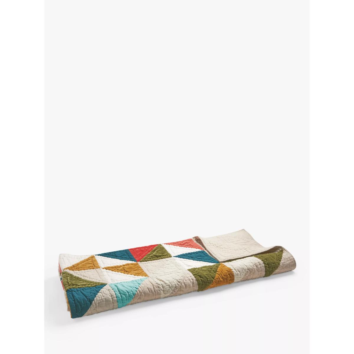 John Lewis Colourful Patchwork Quilted Bedspread, Multi – image 4