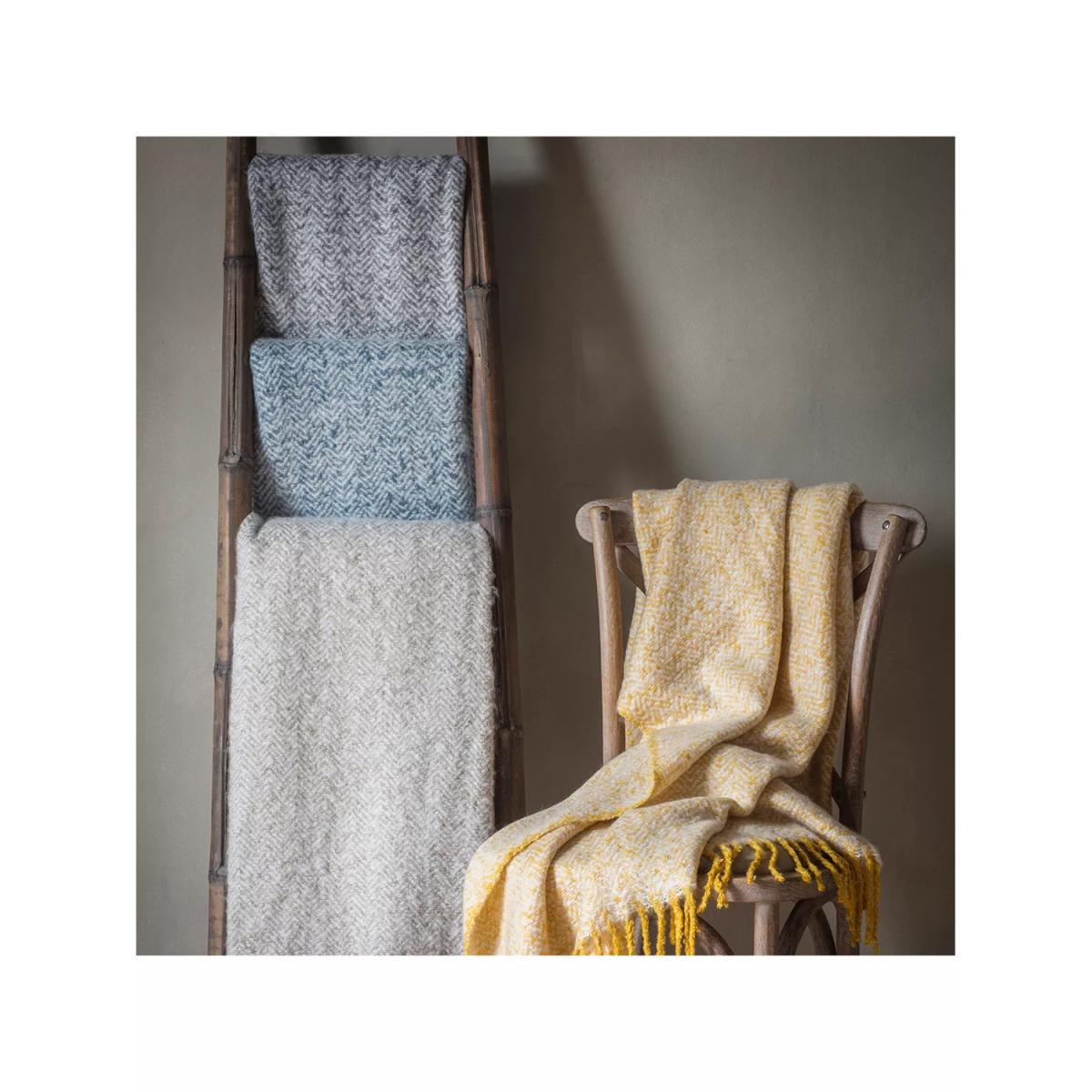 Gallery Direct Herringbone Faux Mohair Throw – image 3