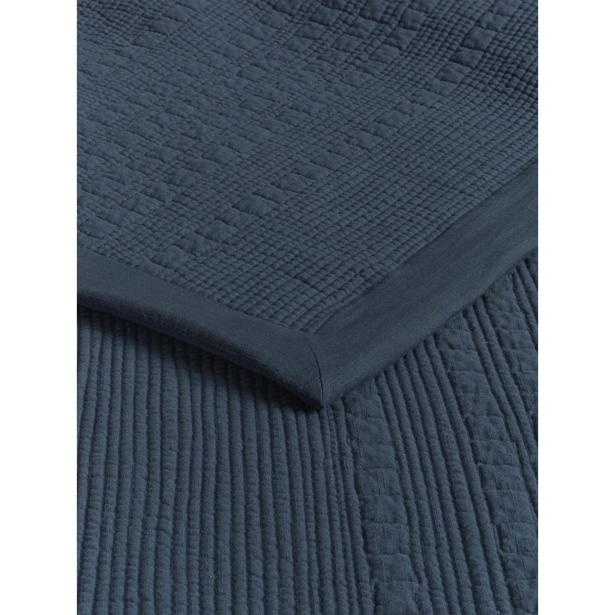 John Lewis Linear Quilted Bedspread, Denim Blue – image 3