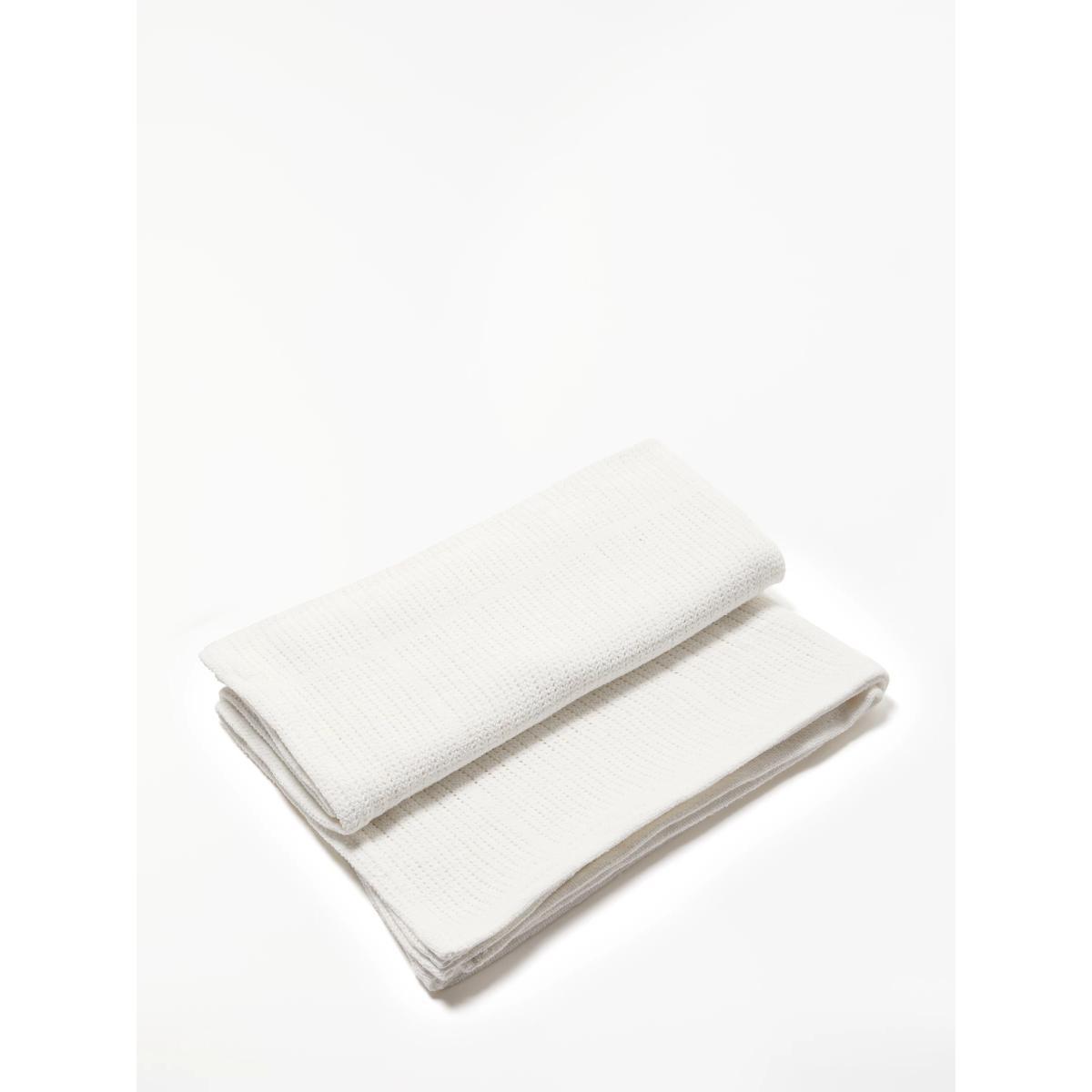 ANYDAY John Lewis & Partners Cellular Cot/Cotbed Blanket, 160 x 130cm, Pack of 2, White – image 2
