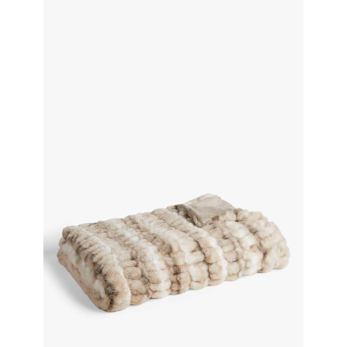 John Lewis & Partners Rouched Throw, Chinchila – image 3