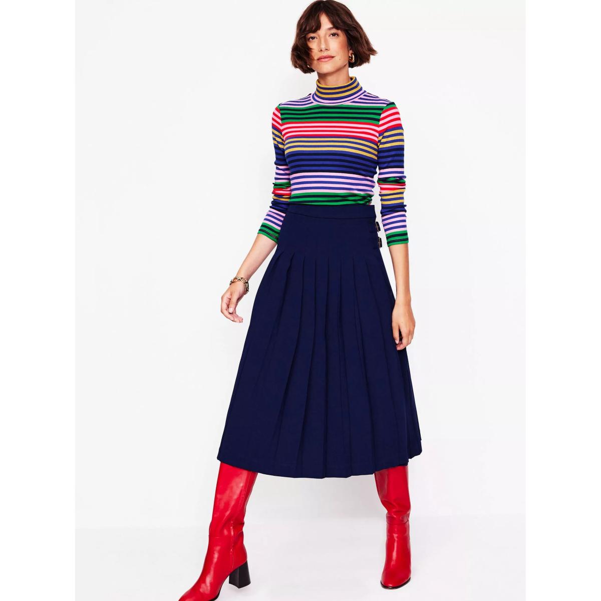 Boden Anna Stripe Ribbed Roll Neck Top, Multi – image 4