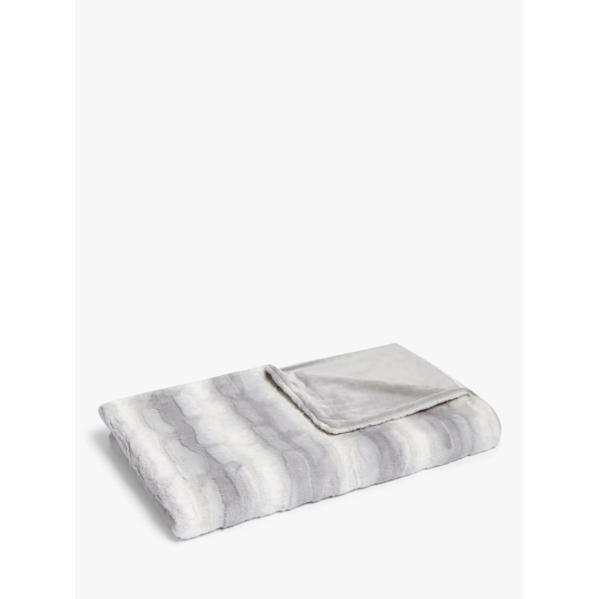 ANYDAY John Lewis & Partners Faux Fur Animal Print Throw, Grey – image 3