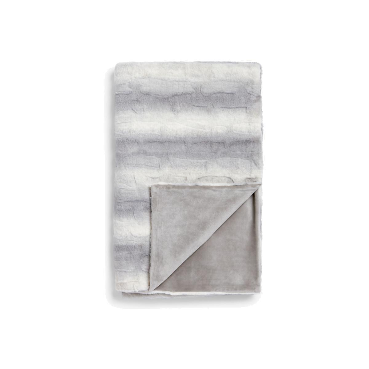 ANYDAY John Lewis & Partners Faux Fur Animal Print Throw, Grey – image 1
