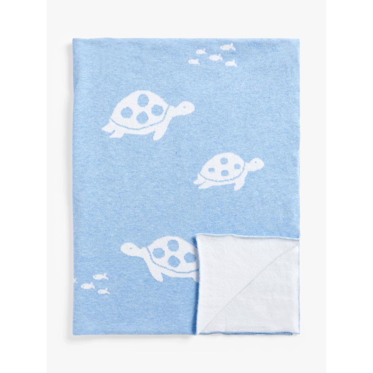 John Lewis & Partners Usea Turtle Cotton Blanket, 100 x 75cm – image 2