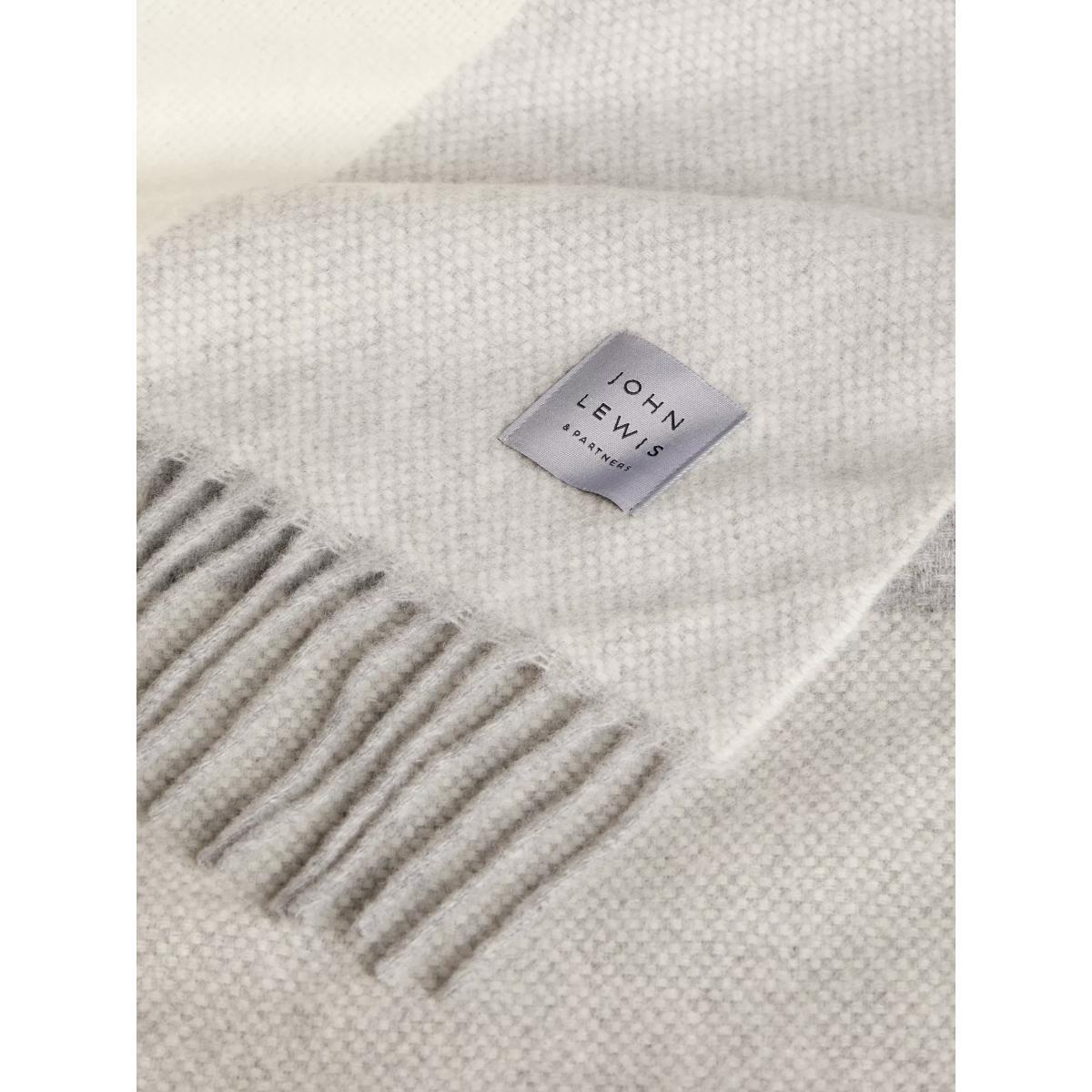 John Lewis & Partners Cashmere Blend Throw, Grey – image 2