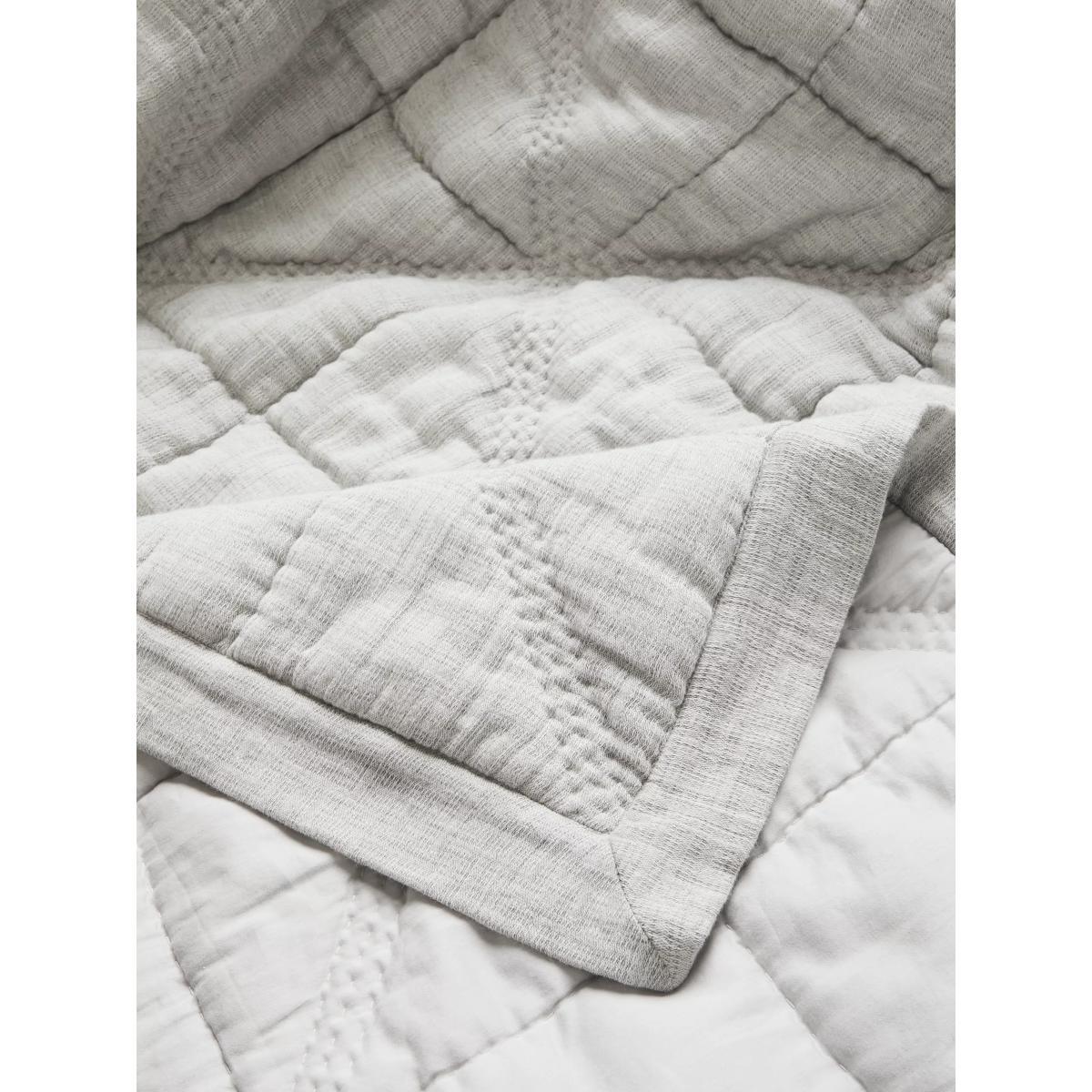 John Lewis & Partners Triangle Quilted Bedspread, Grey – image 2