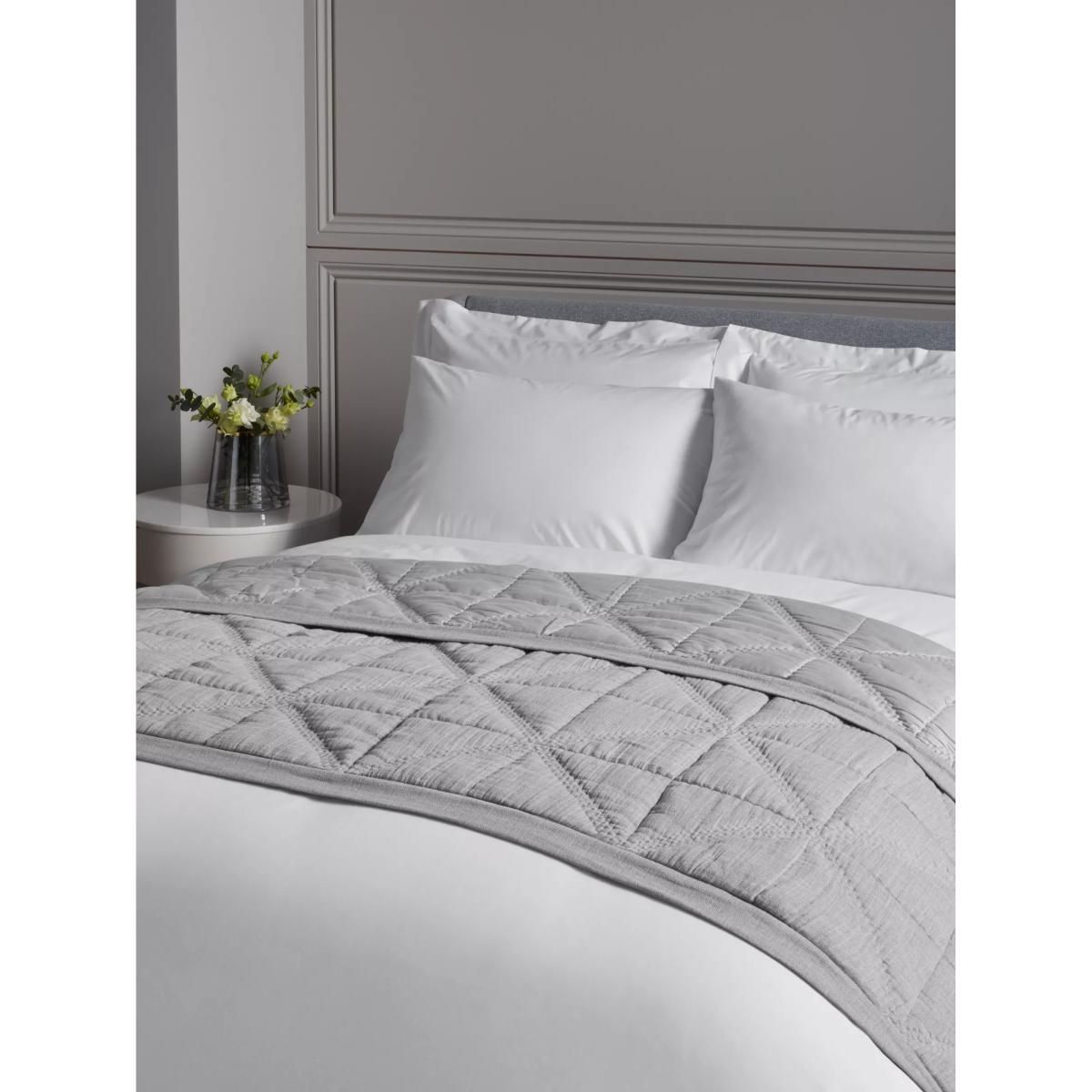 John Lewis & Partners Triangle Quilted Bedspread, Grey – image 4