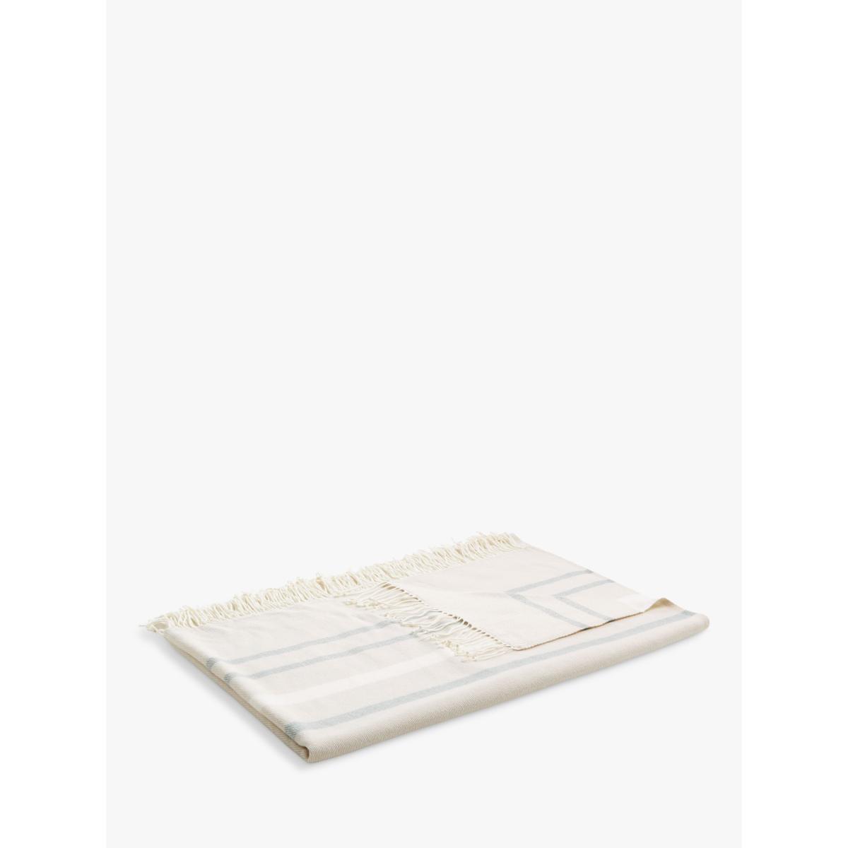 John Lewis ANYDAY Soft Stripe Throw, Nettle – image 3