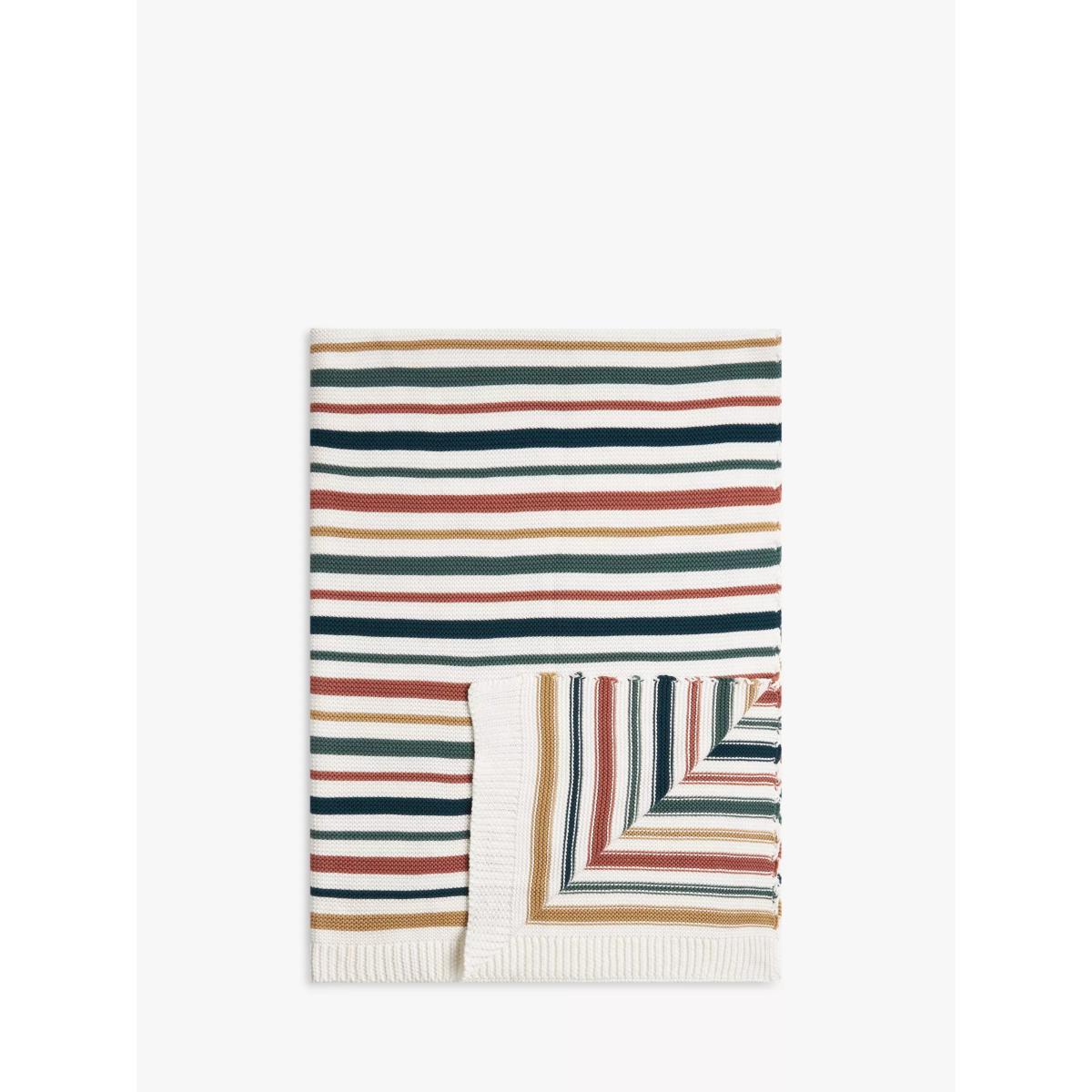 John Lewis Stripe Cotton Knitted Throw, 150 x 100cm – image 2