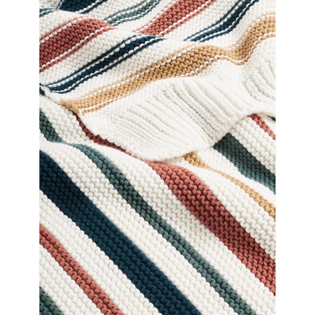 John Lewis Stripe Cotton Knitted Throw, 150 x 100cm – image 3