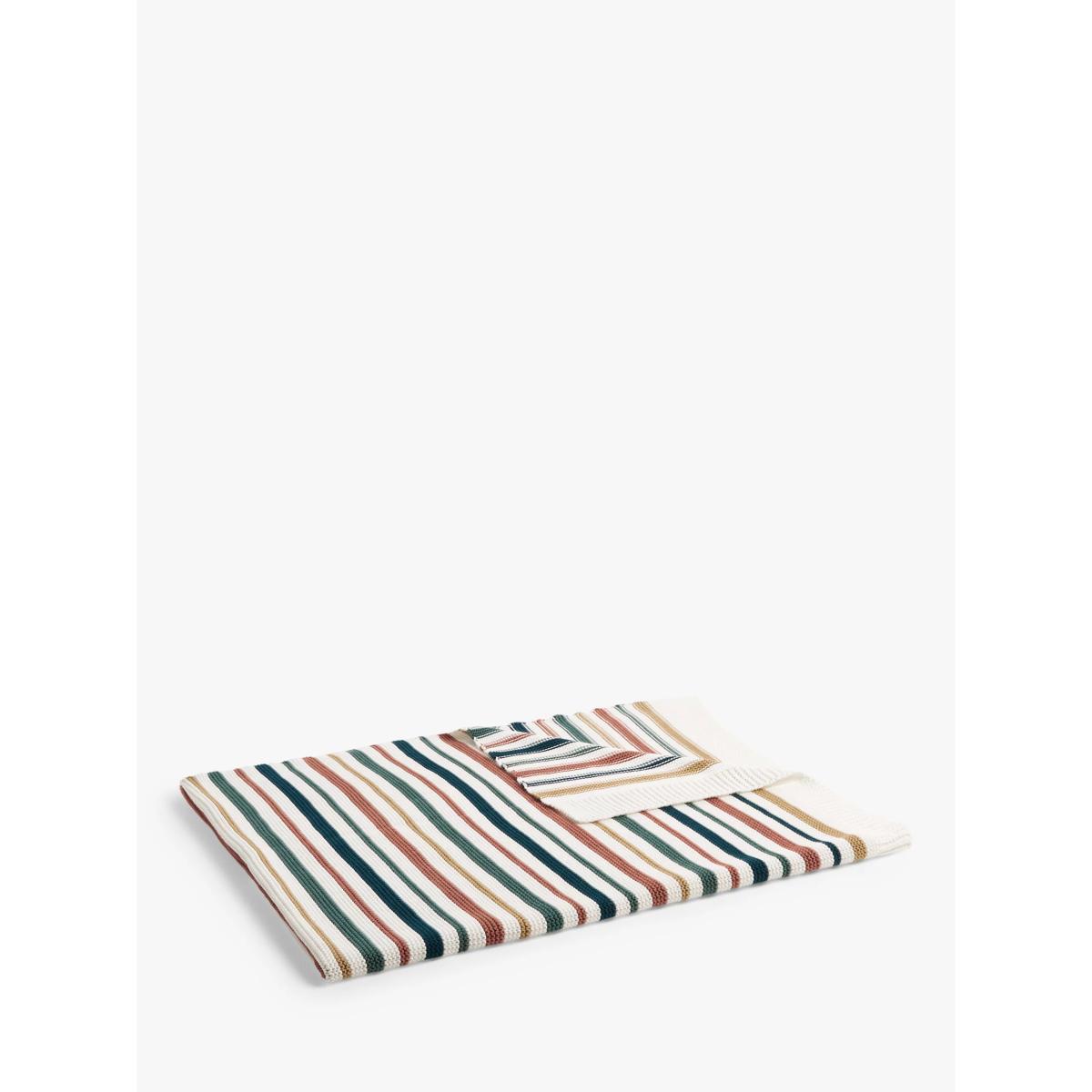 John Lewis Stripe Cotton Knitted Throw, 150 x 100cm – image 4