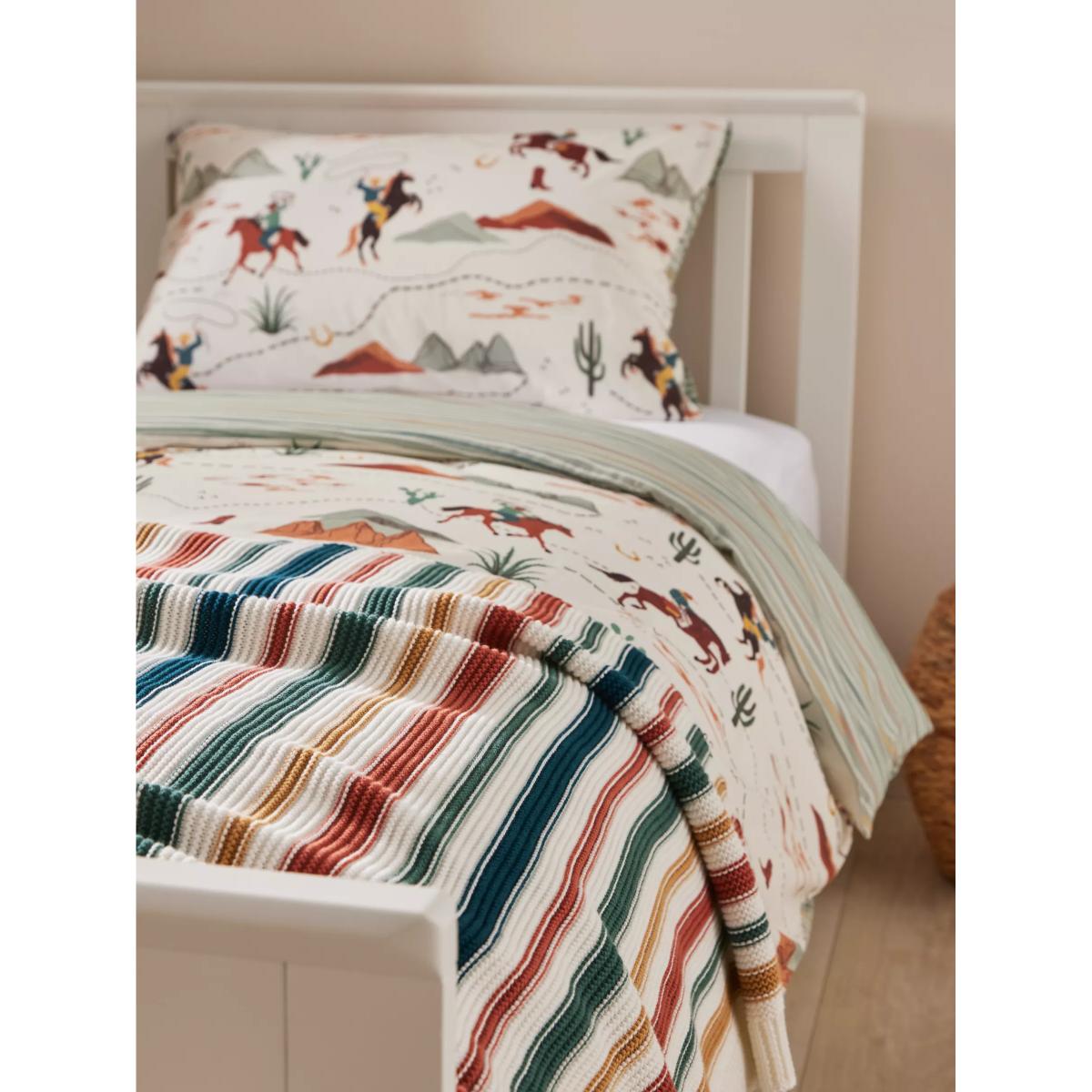 John Lewis Stripe Cotton Knitted Throw, 150 x 100cm – image 6