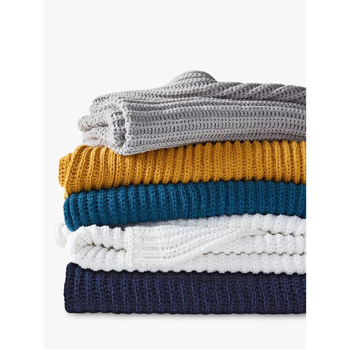 west elm Chenille Rib Throw, Dark Nightshade – image 2