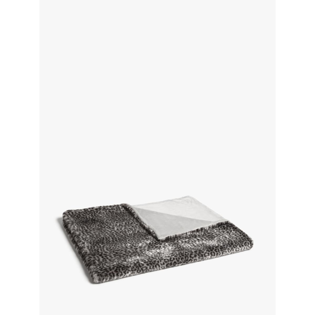 John Lewis & Partners Faux Fur Throw, Arctic Ocelot – image 3