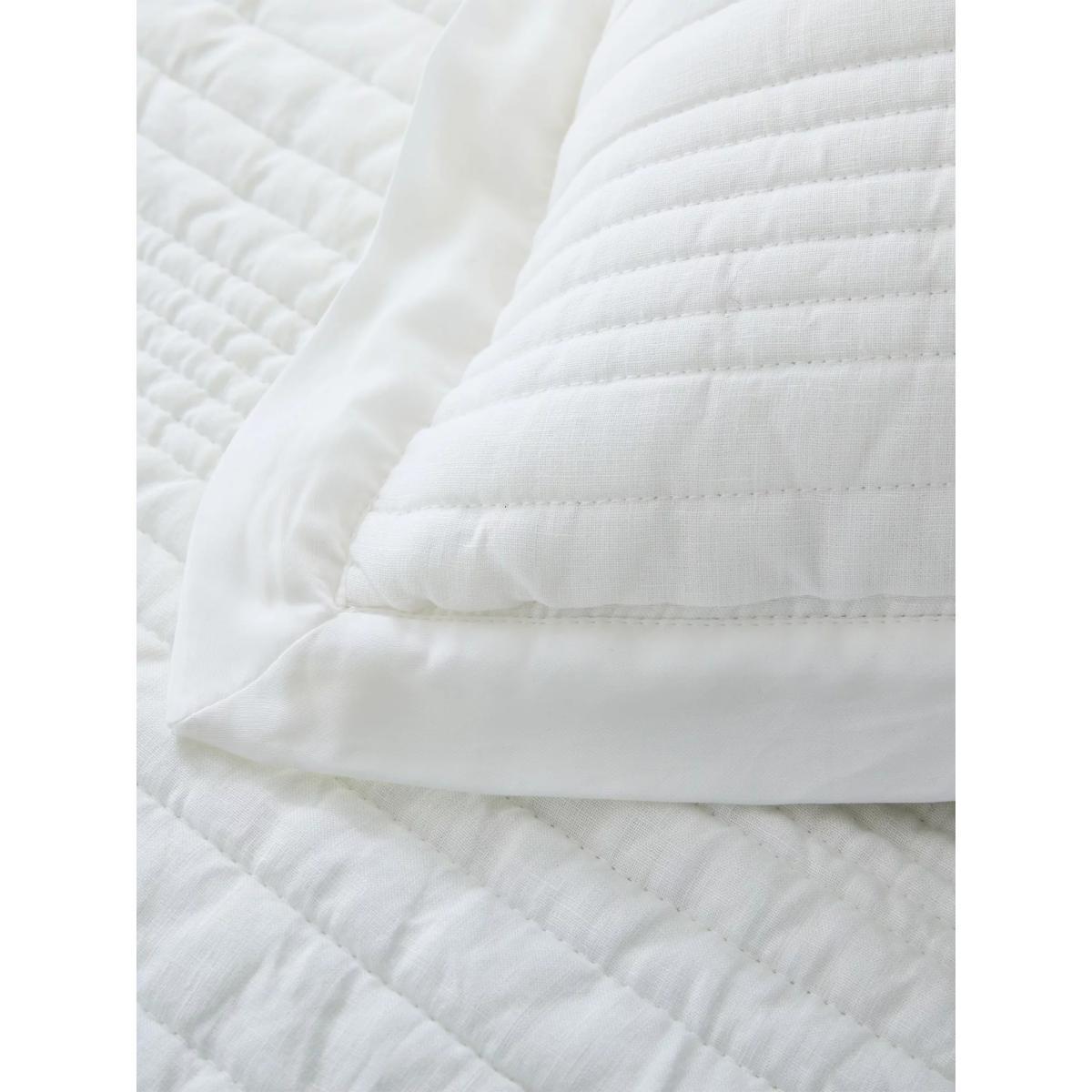 west elm European Linen Quilted Bedspread, White – image 3
