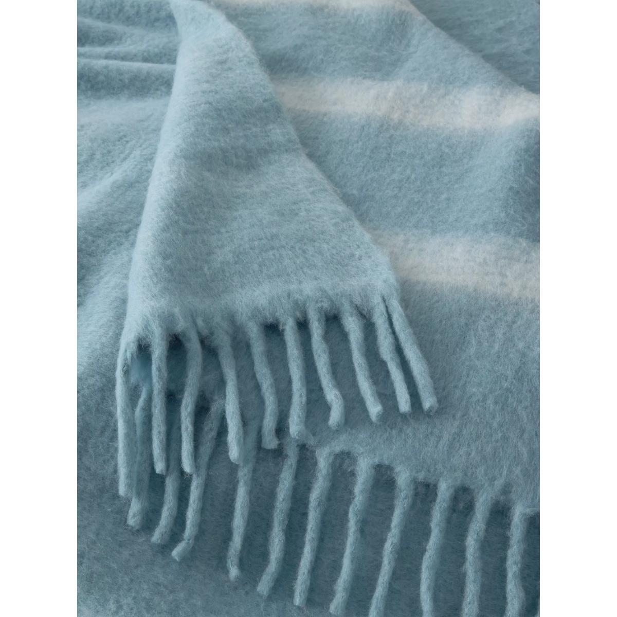 Mohair Effect Stripe Throw, Heritage Grey – image 3