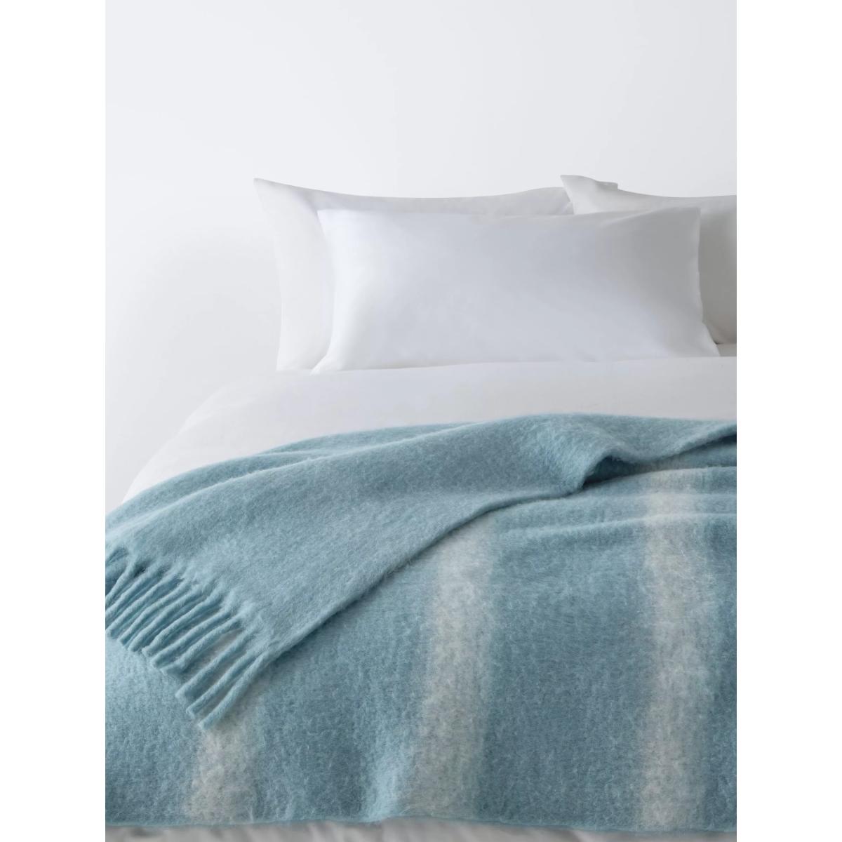 Mohair Effect Stripe Throw, Heritage Grey – image 4