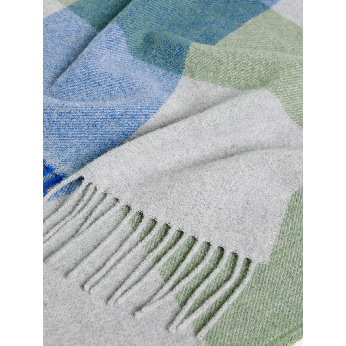 John Lewis Tonal Wool Check Throw, Blue – image 2