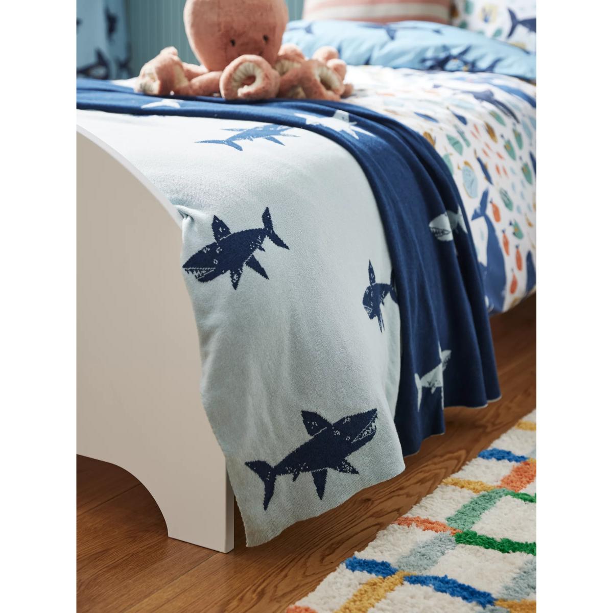 little home at John Lewis Shark Print Throw – image 2