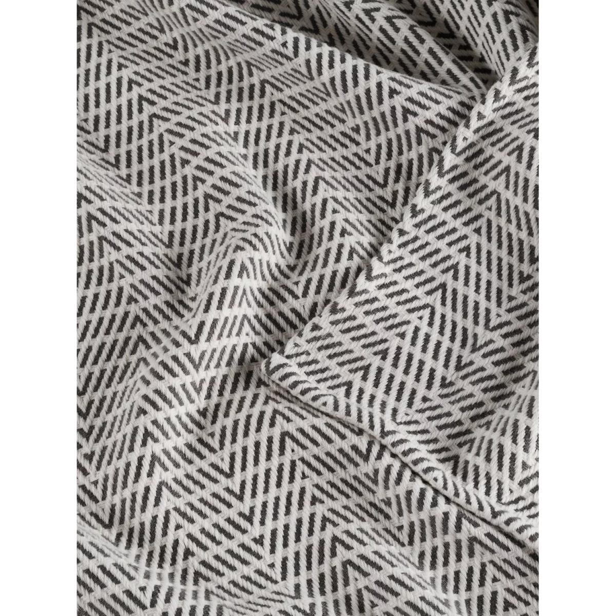 Bedfolk The Chevron Limited Edition Cotton Throw, Black/White – image 3