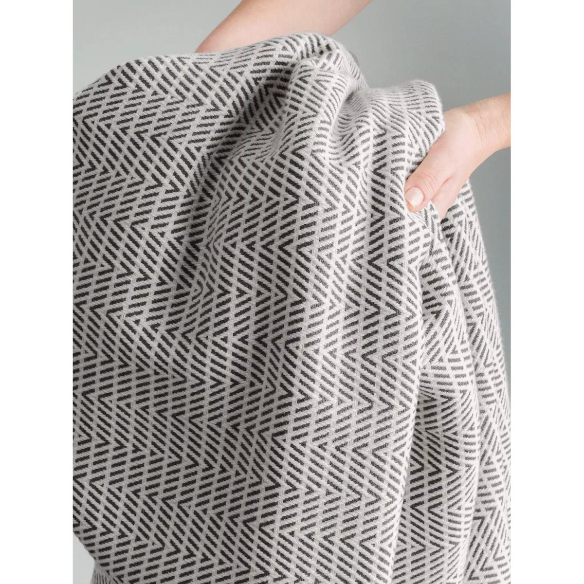 Bedfolk The Chevron Limited Edition Cotton Throw, Black/White – image 5