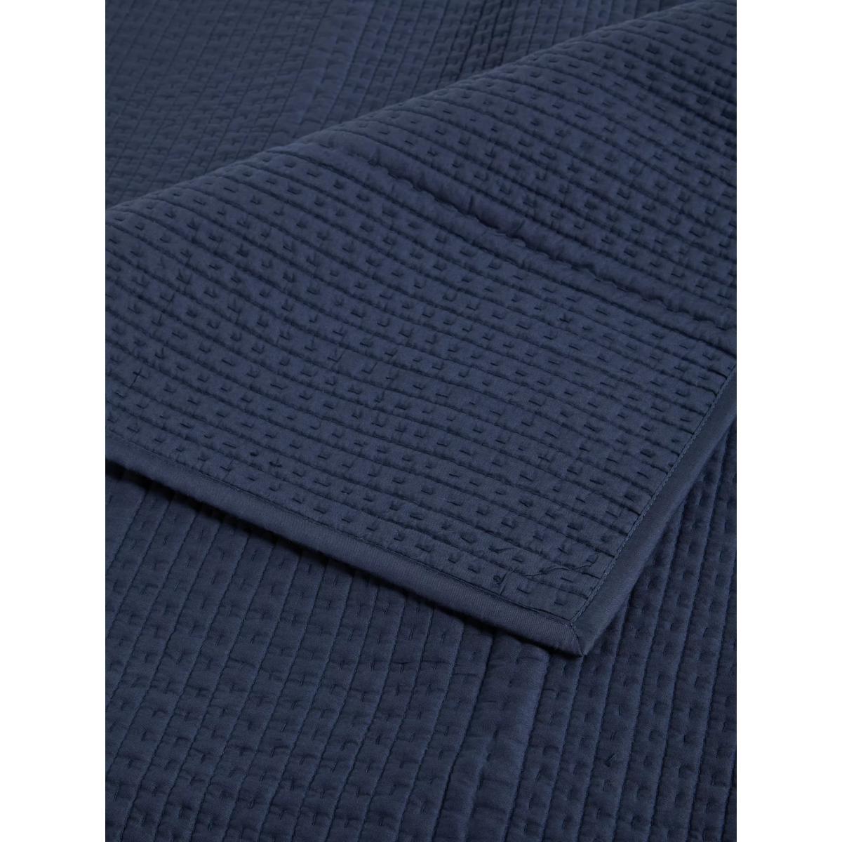 John Lewis Stitched Stripe Bedspread, Navy – image 2