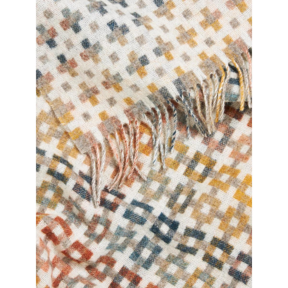 John Lewis Cable Check Shetland Lambswool Throw, Multi – image 3