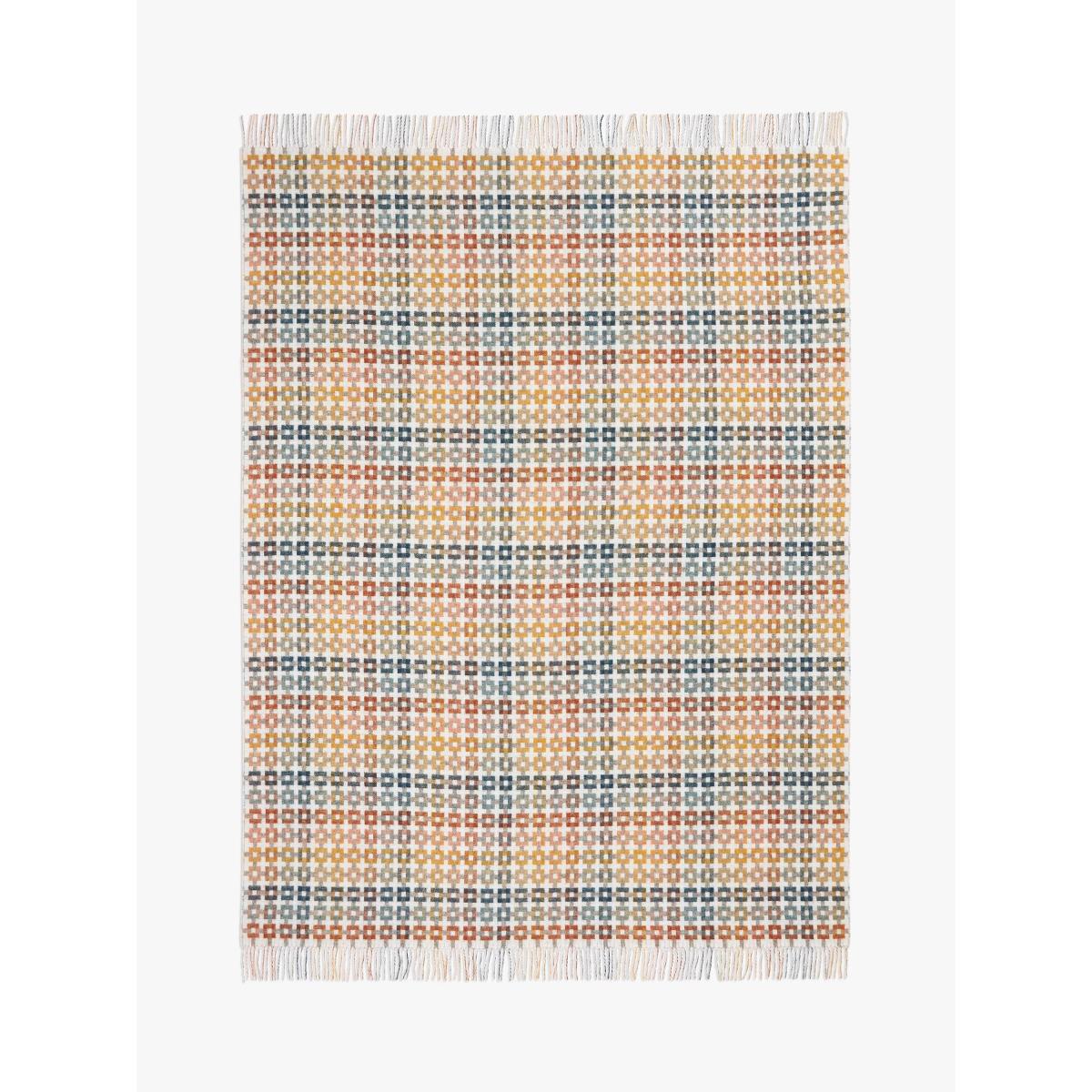 John Lewis Cable Check Shetland Lambswool Throw, Multi – image 5