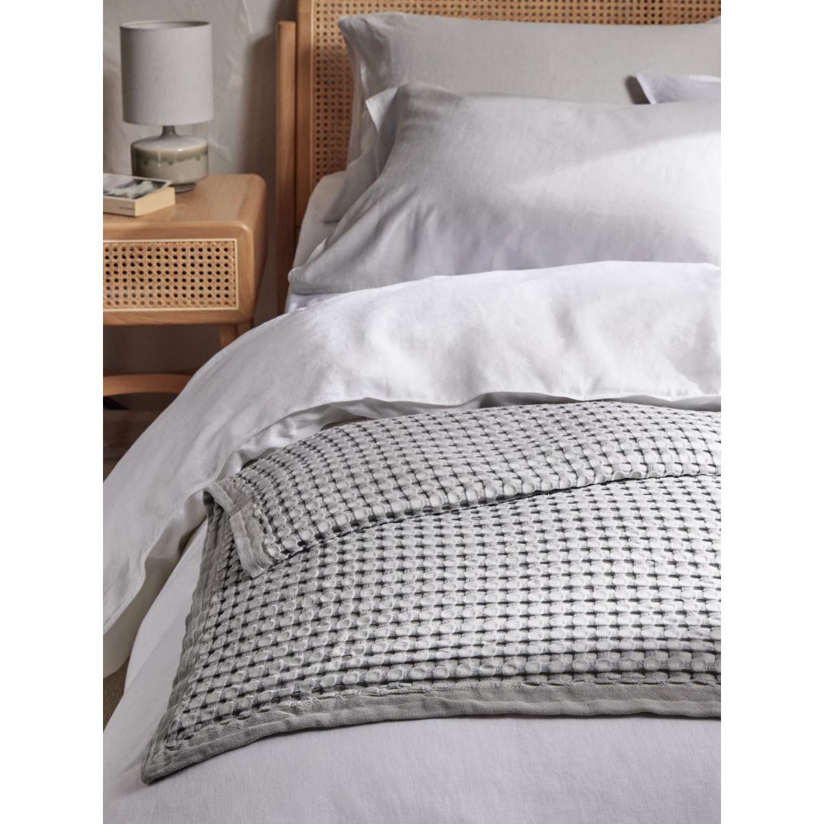 John Lewis Soft Chunky Waffle Throw, Grey – image 2