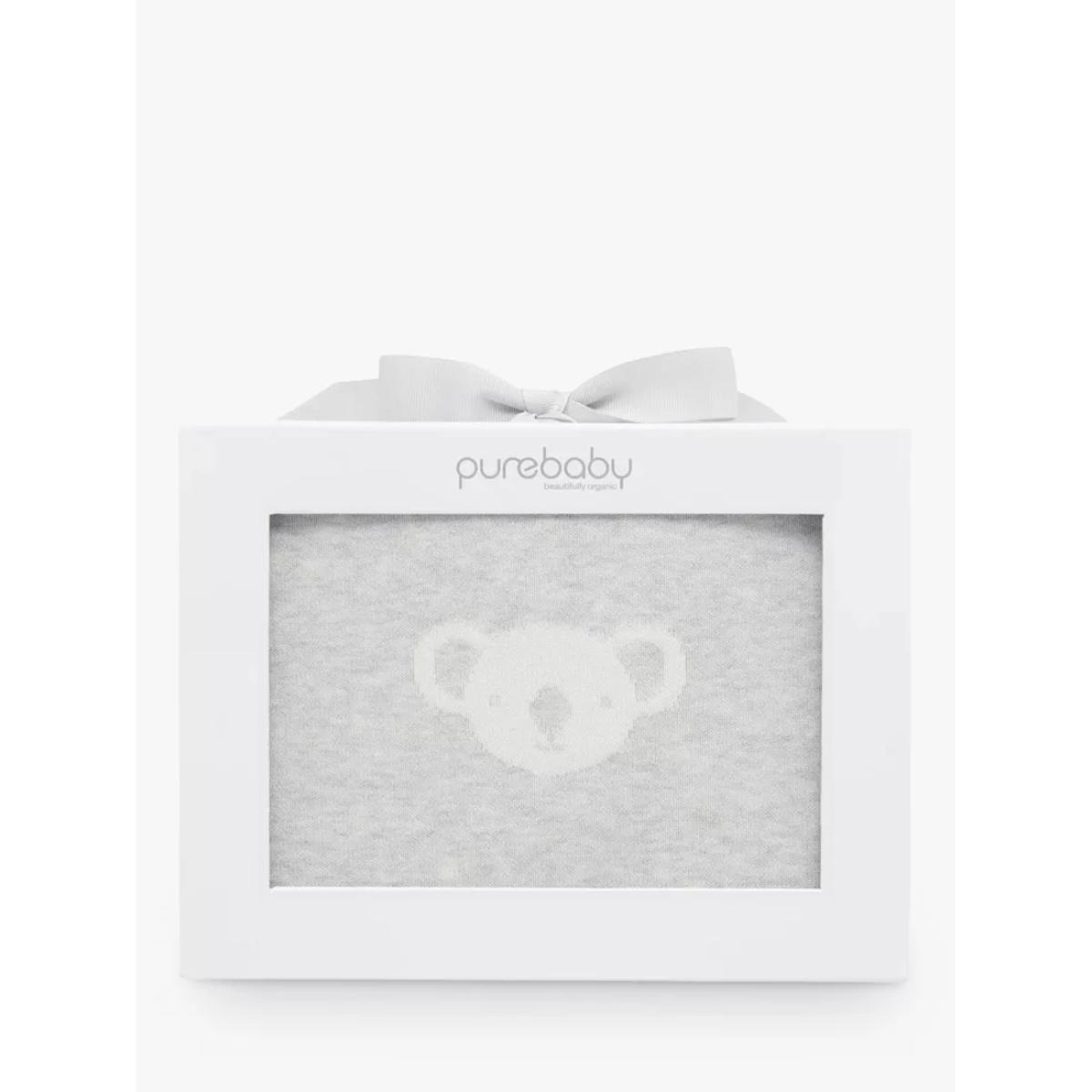 Purebaby Organic Cotton Koala Blanket, Grey – image 2