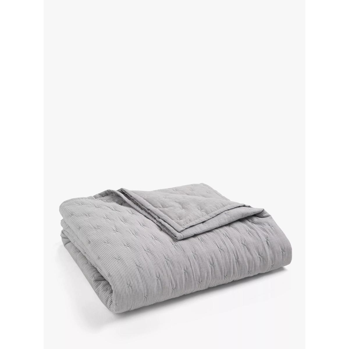 John Lewis ANYDAY Chambray Stripe Quilted Bedspread – image 3