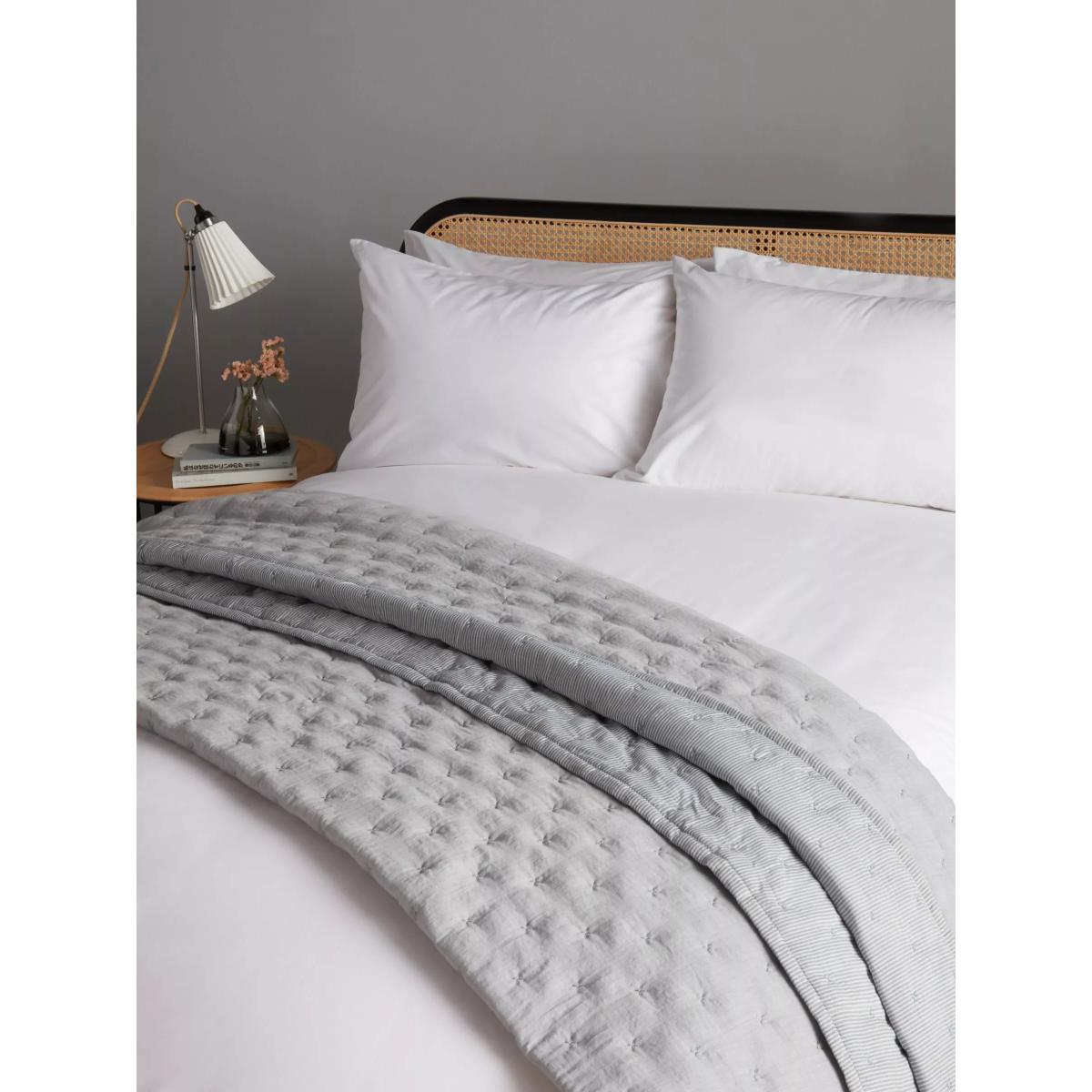 John Lewis ANYDAY Chambray Stripe Quilted Bedspread – image 5