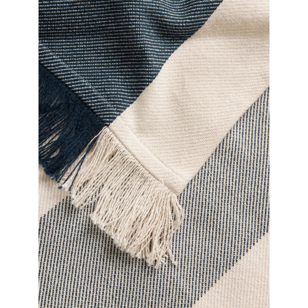 John Lewis ANYDAY Block Stripe Cotton Throw, Dark Navy – image 2