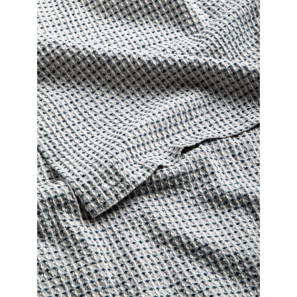 Croft Collection Linen Mix Waffle Bedspread, Navy – image 2