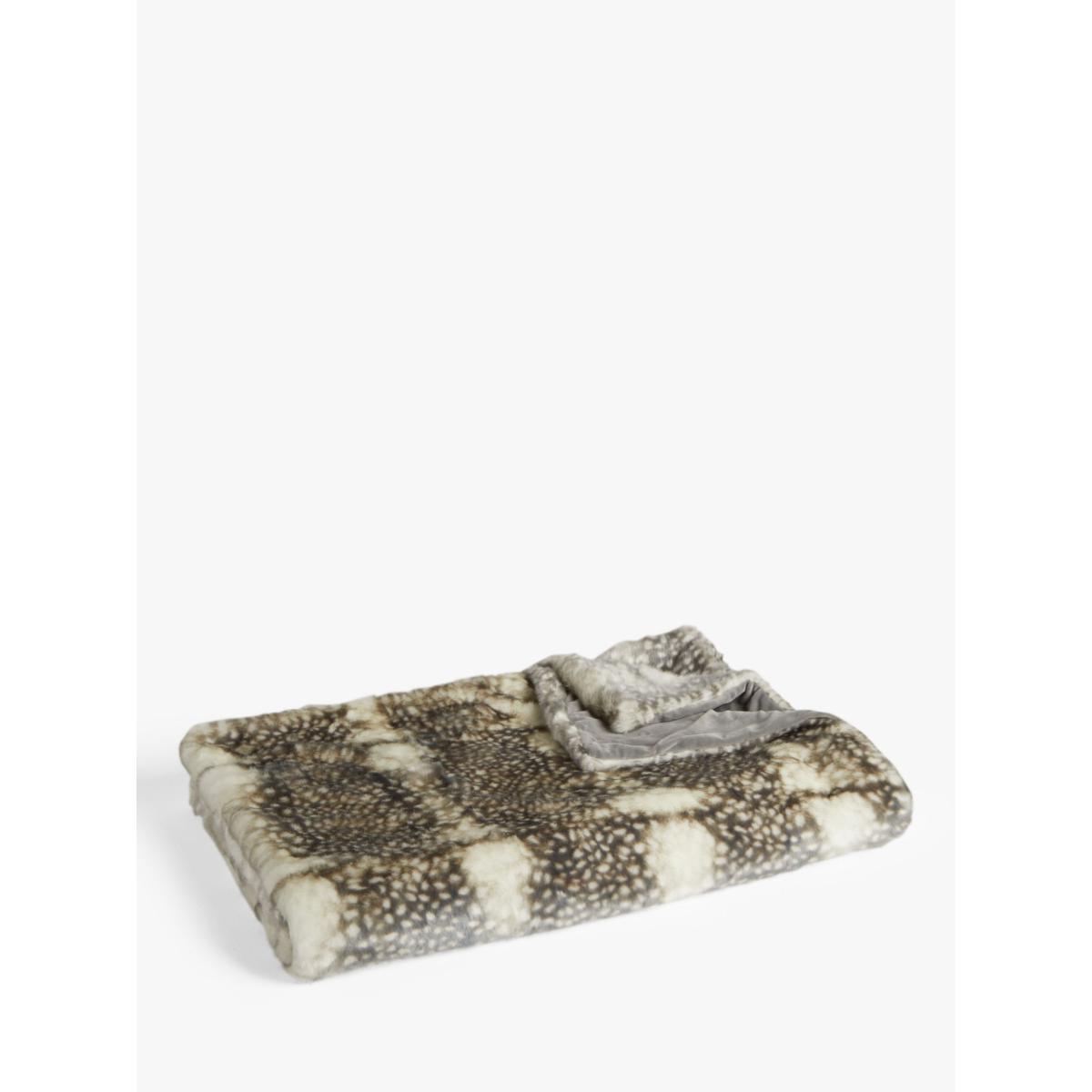 John Lewis & Partners Reindeer Faux Fur Throw – image 3