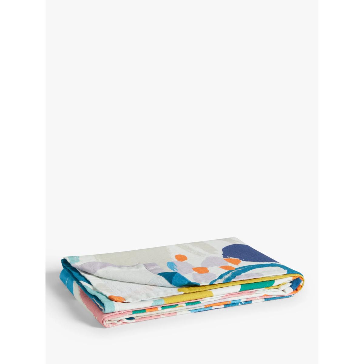John Lewis Contemporary Floral Print Throw, Multi – image 2