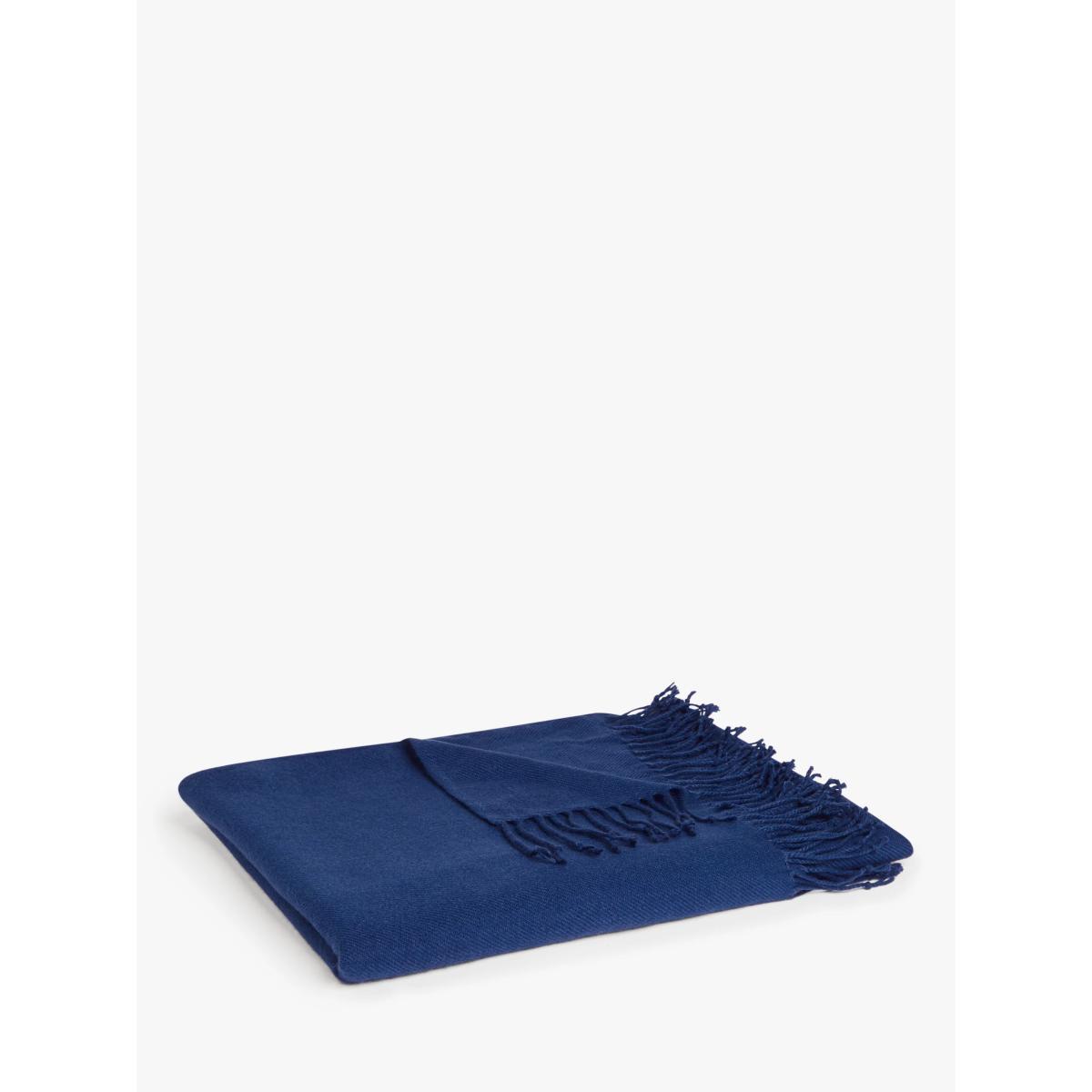 ANYDAY John Lewis & Partners Plain Throw, Navy – image 5