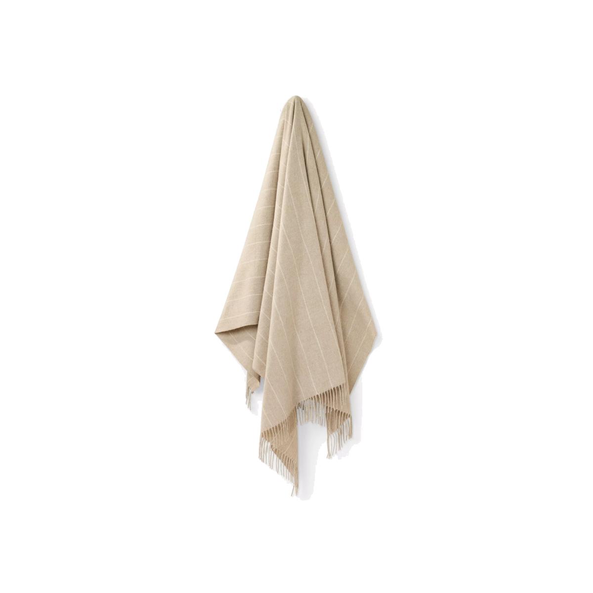Bronte by Moon Pinstripe Merino Wool Throw, Natural – image 1