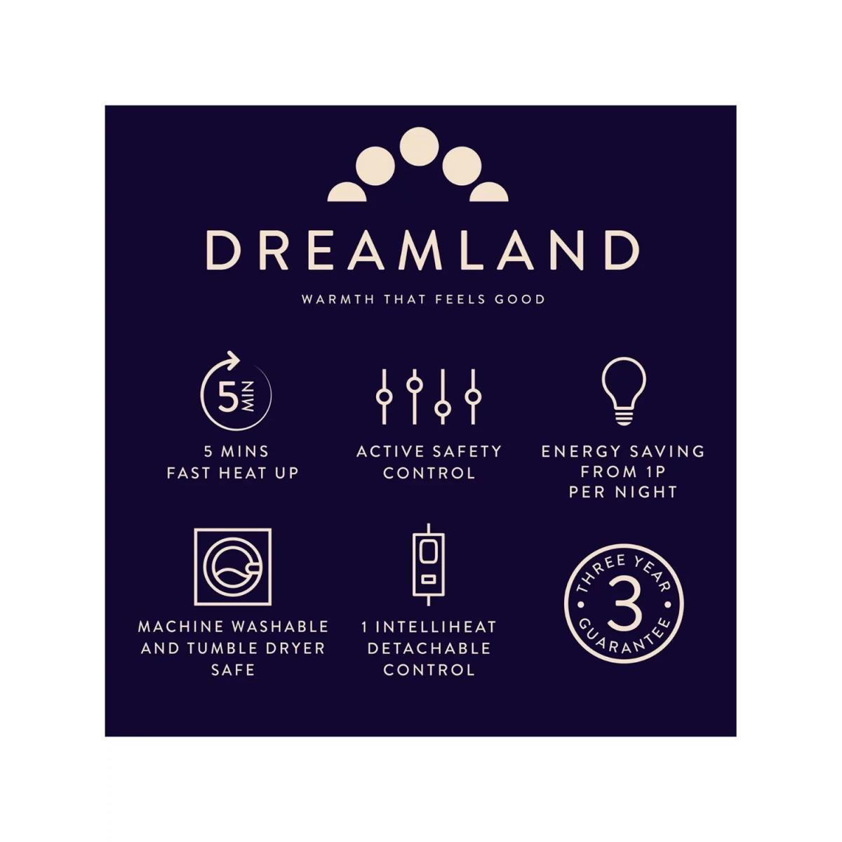Dreamland Sleep Tight Deluxe Fleecy Electric Blanket, Double, White – image 5
