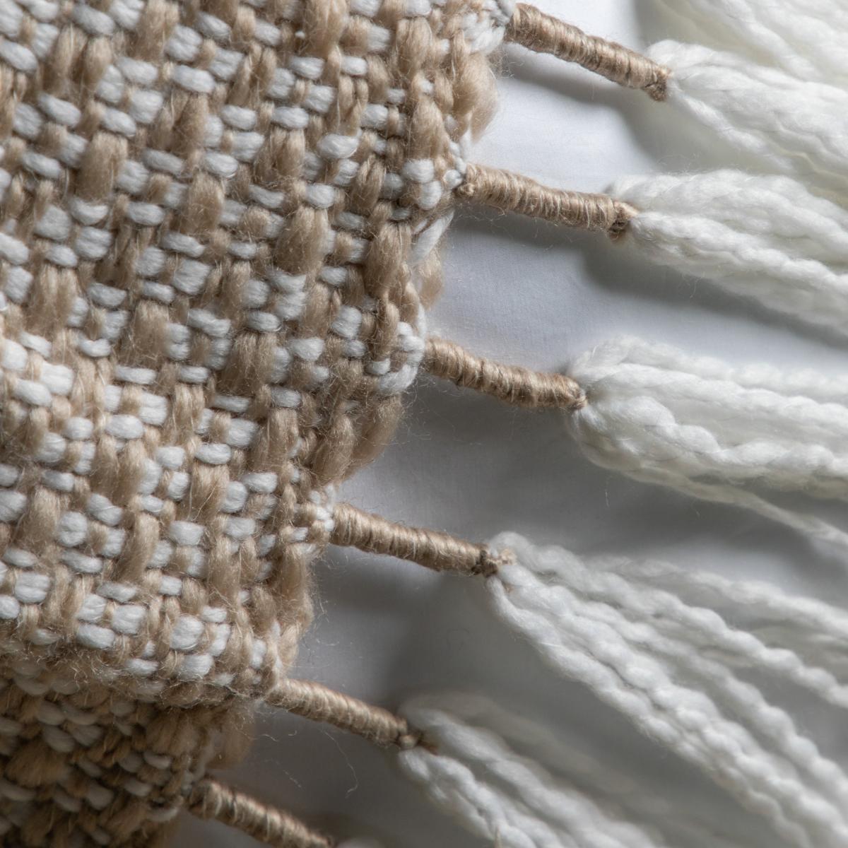 Woven Wrapped Tassel Throw - Natural – image 3