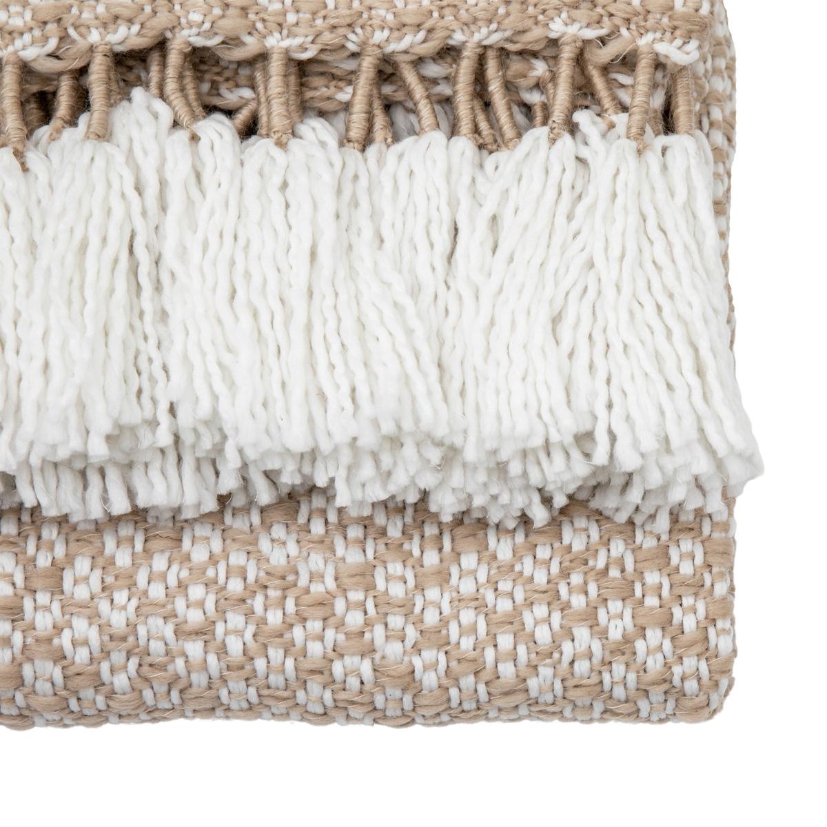 Woven Wrapped Tassel Throw - Natural – image 5