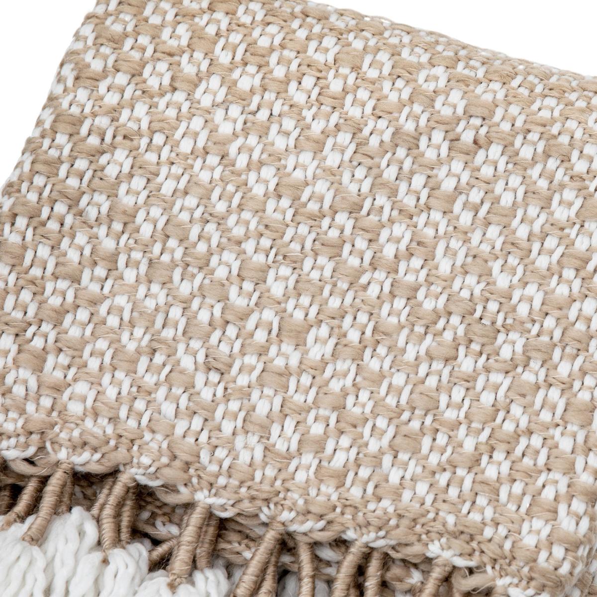 Woven Wrapped Tassel Throw - Natural – image 6
