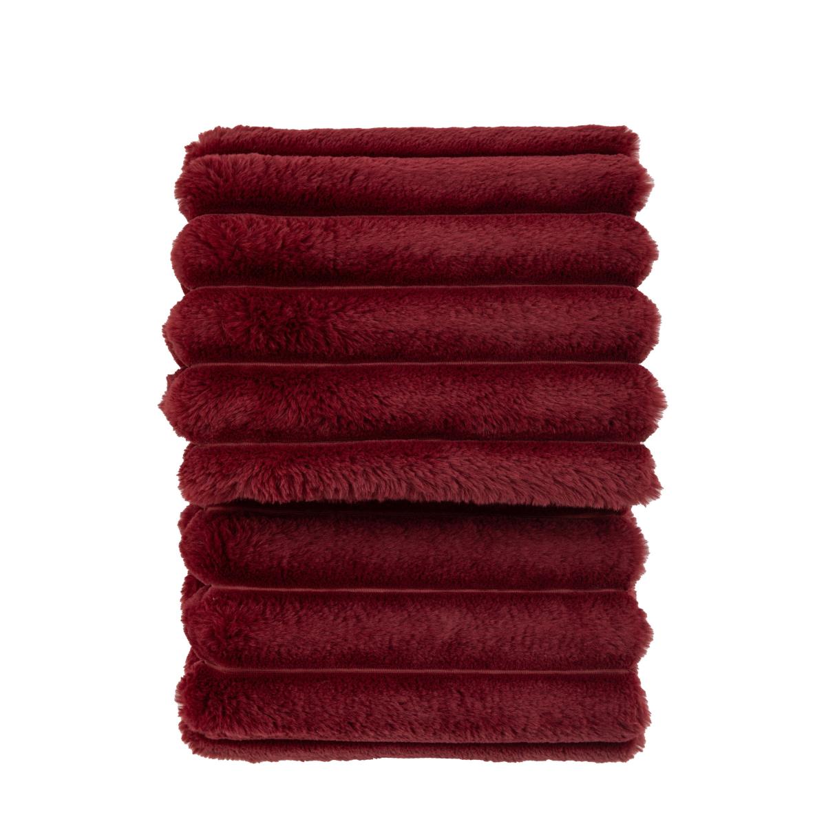 Ribbed Faux Fur Throw - Merlot – image 3